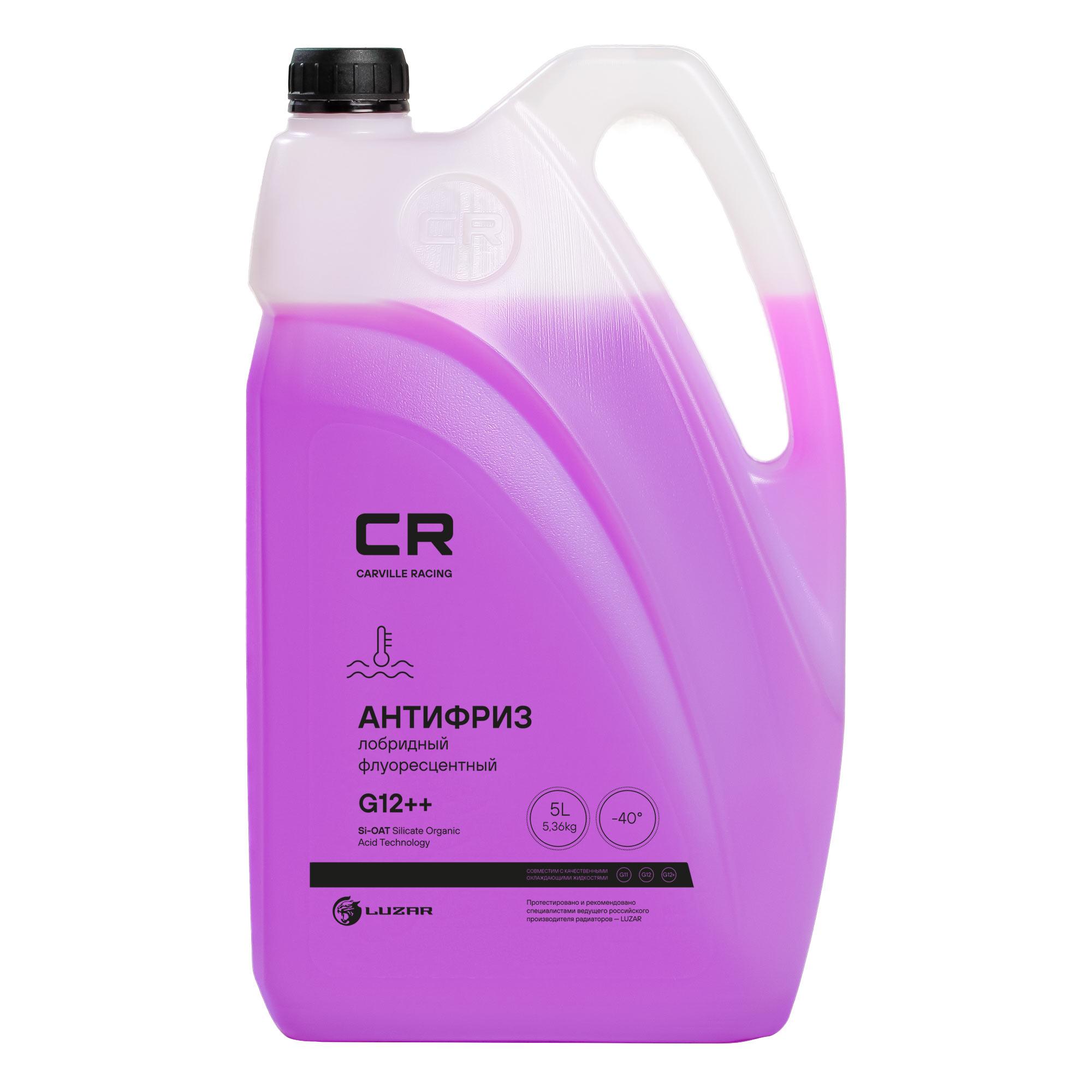 Антифриз Carville Racing лобридный флуоресцентный -40°С, G12++, 5л/5.36кг