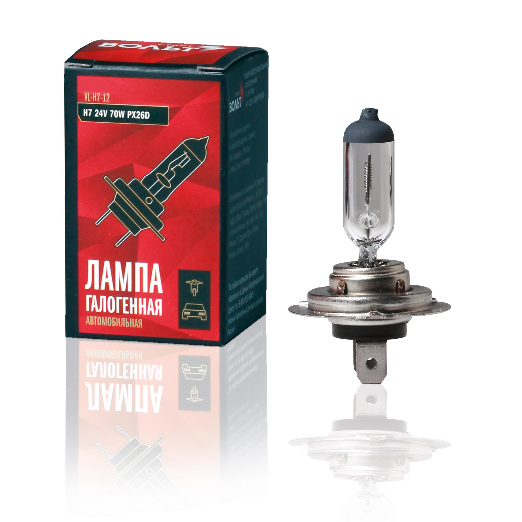 

Лампа галогенная H7 24V 70W PX26D StartVolt